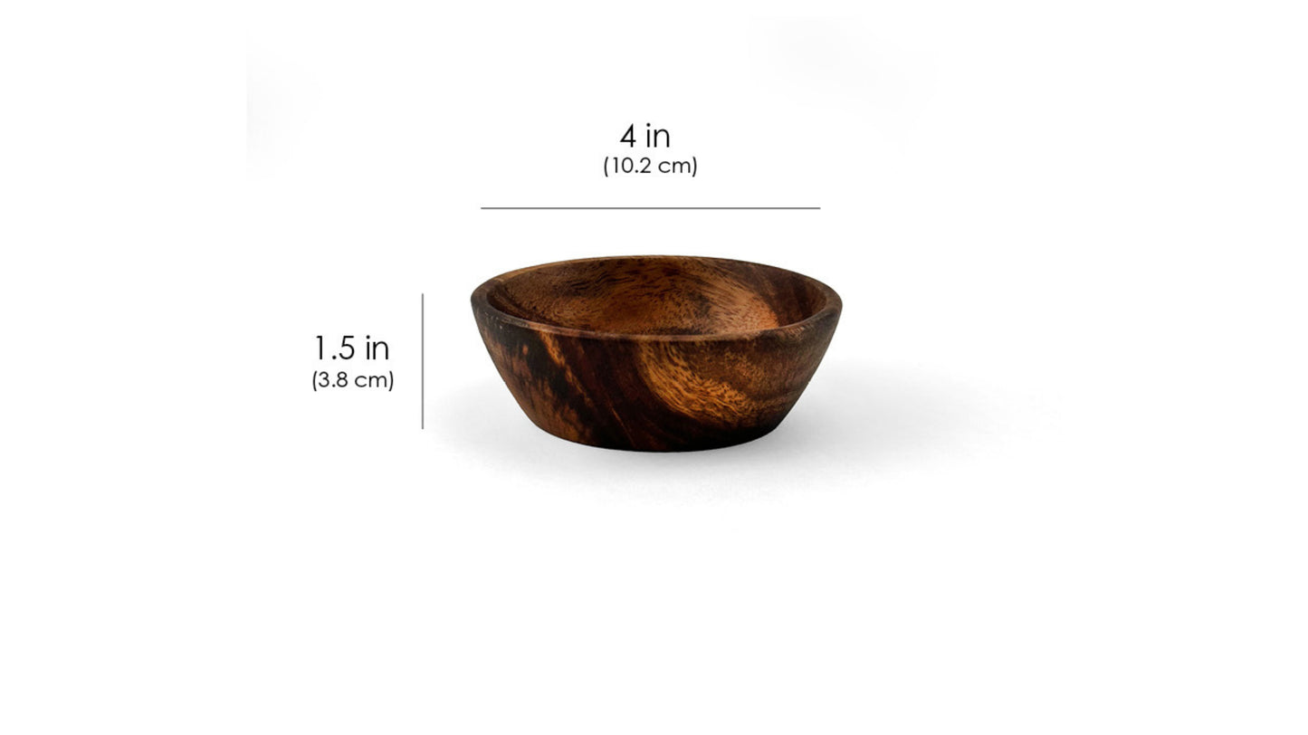 Wooden Squash Bowl Spice Bowl Sauce Bowl Dipping Bowl