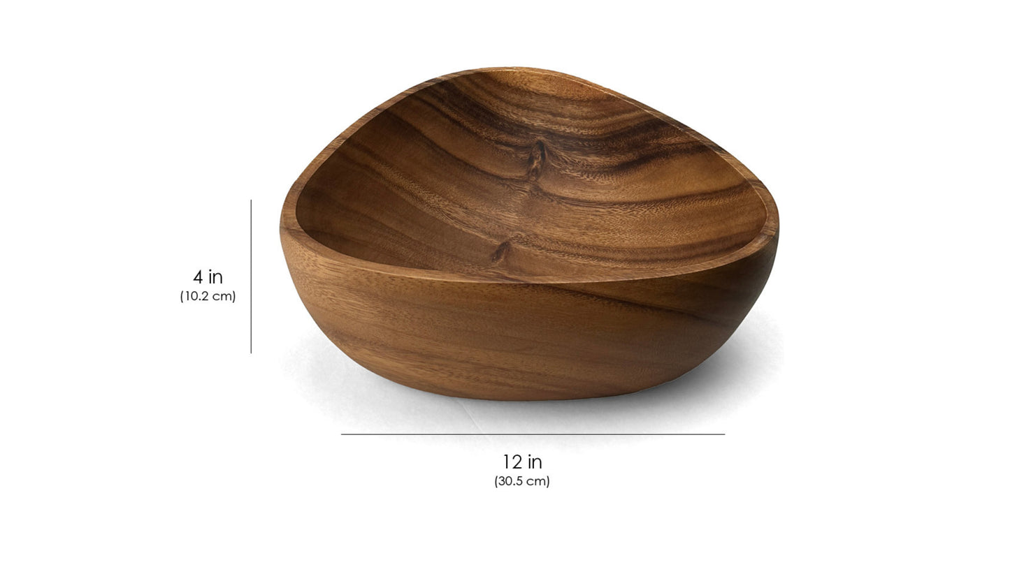 Wooden Triangle Salad Bowls