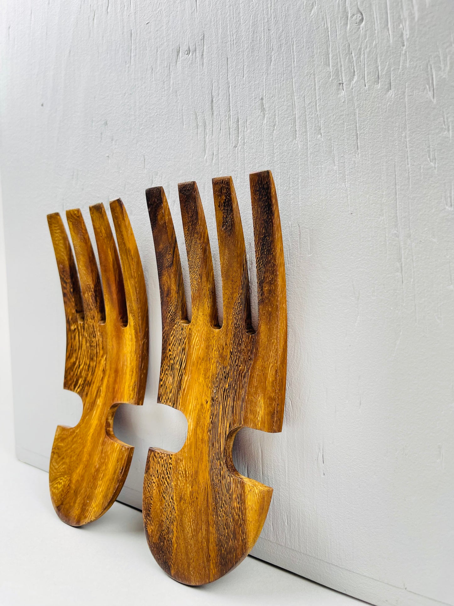 Wood Salad Tosser Set