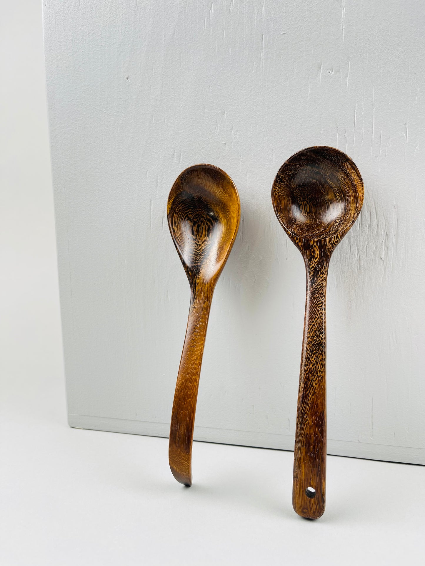 Wood Soup Ladle – Round and Oval with Slanted Handle