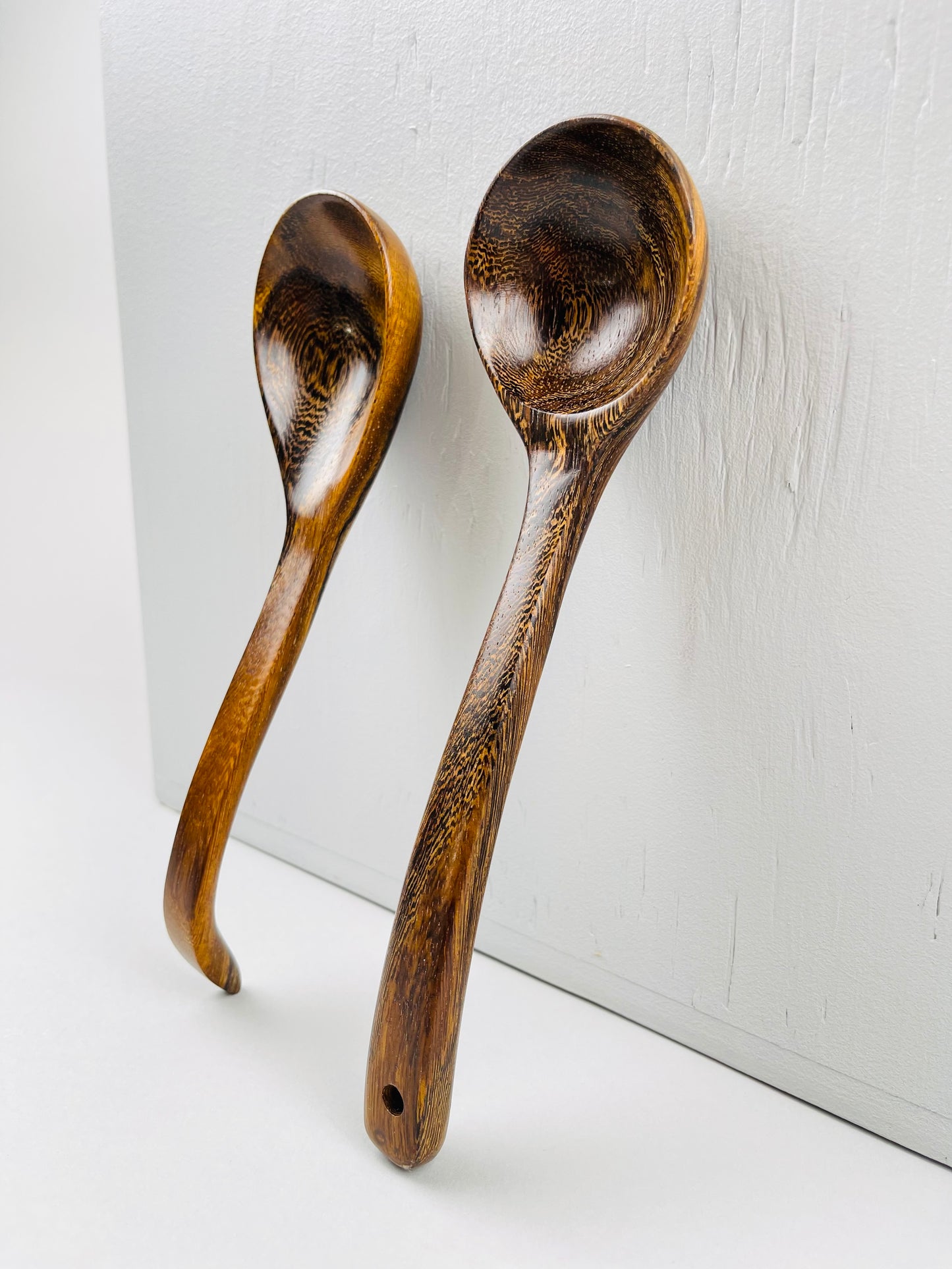 Wood Soup Ladle – Round and Oval with Slanted Handle