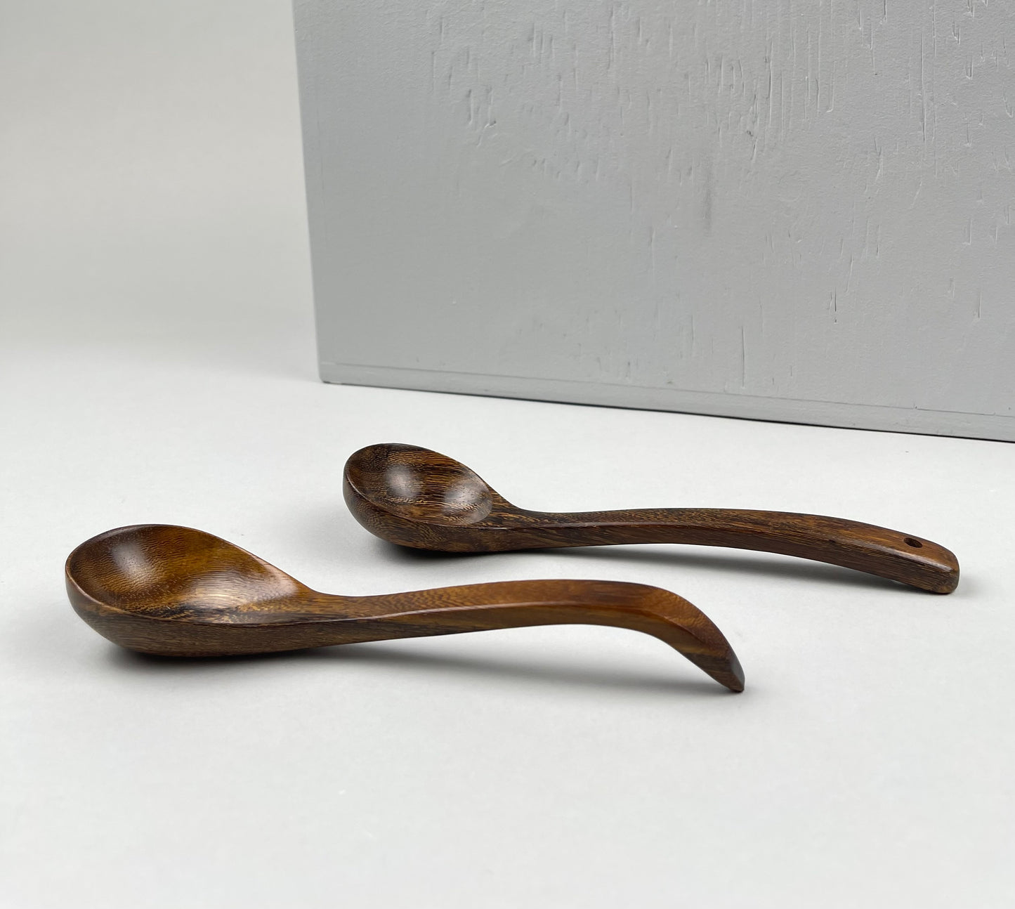 Wood Soup Ladle – Round and Oval with Slanted Handle