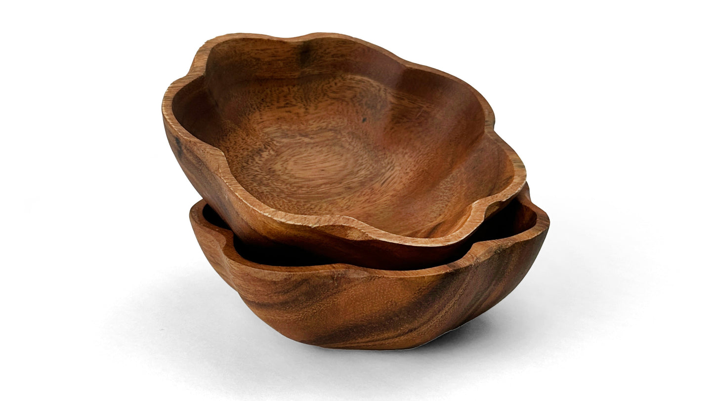Wooden Flare Bowl Salad Bowl Smoothie Bowl