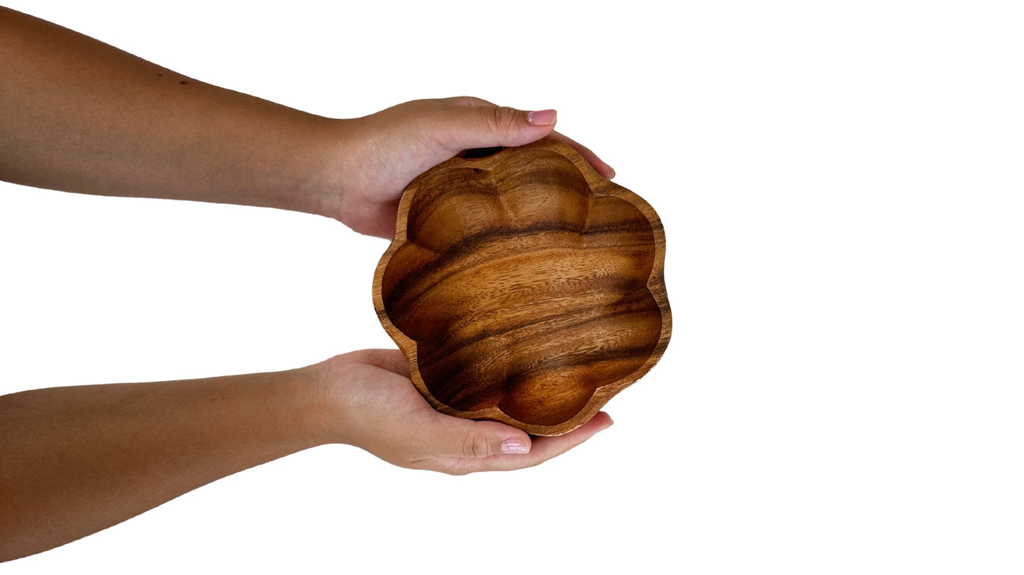 Wooden Flare Bowl Salad Bowl Smoothie Bowl