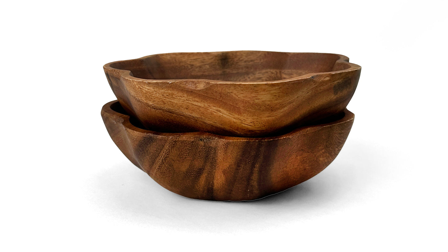 Wooden Flare Bowl Salad Bowl Smoothie Bowl