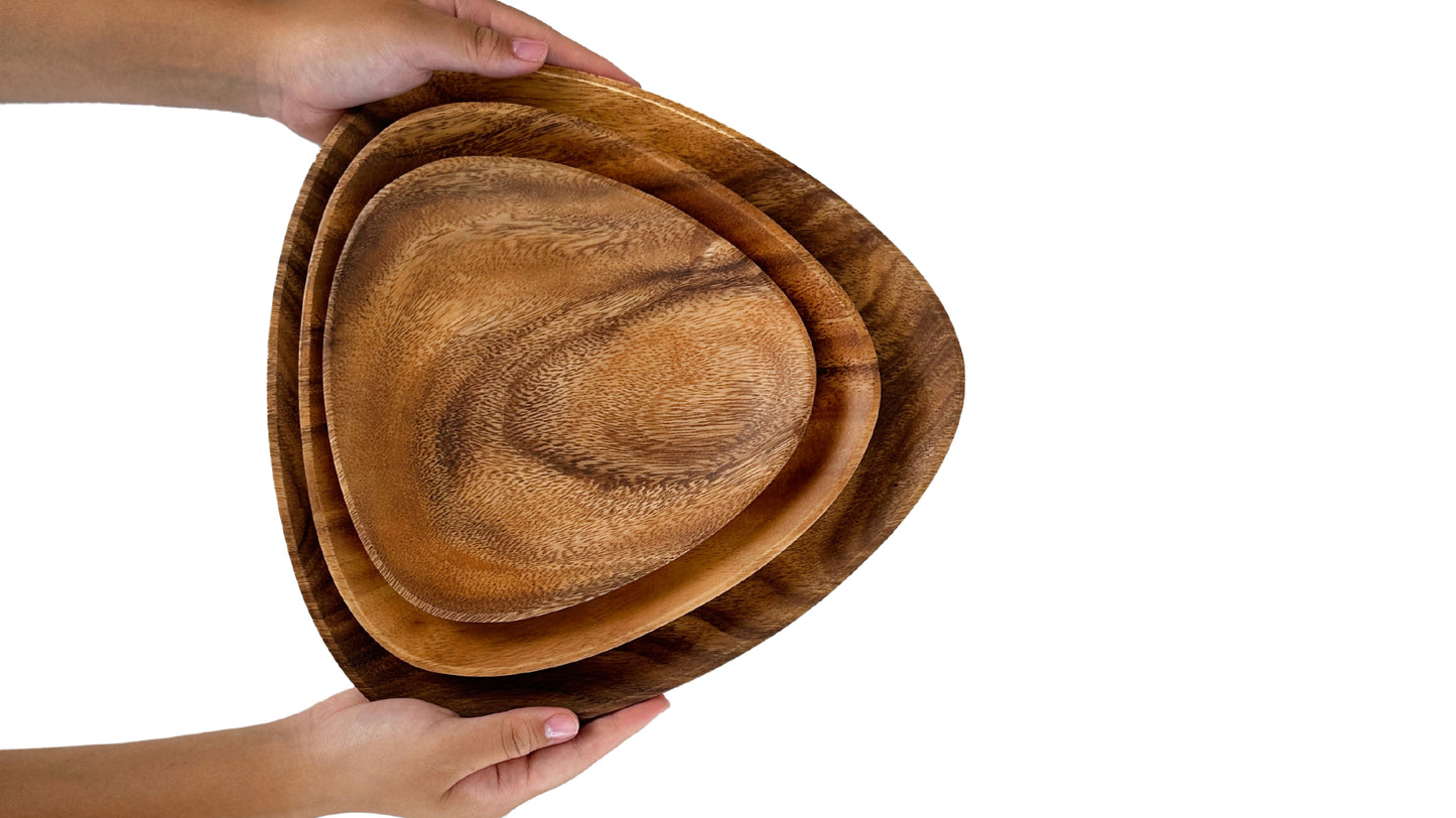 Wooden Triangle Plates Wooden Platter
