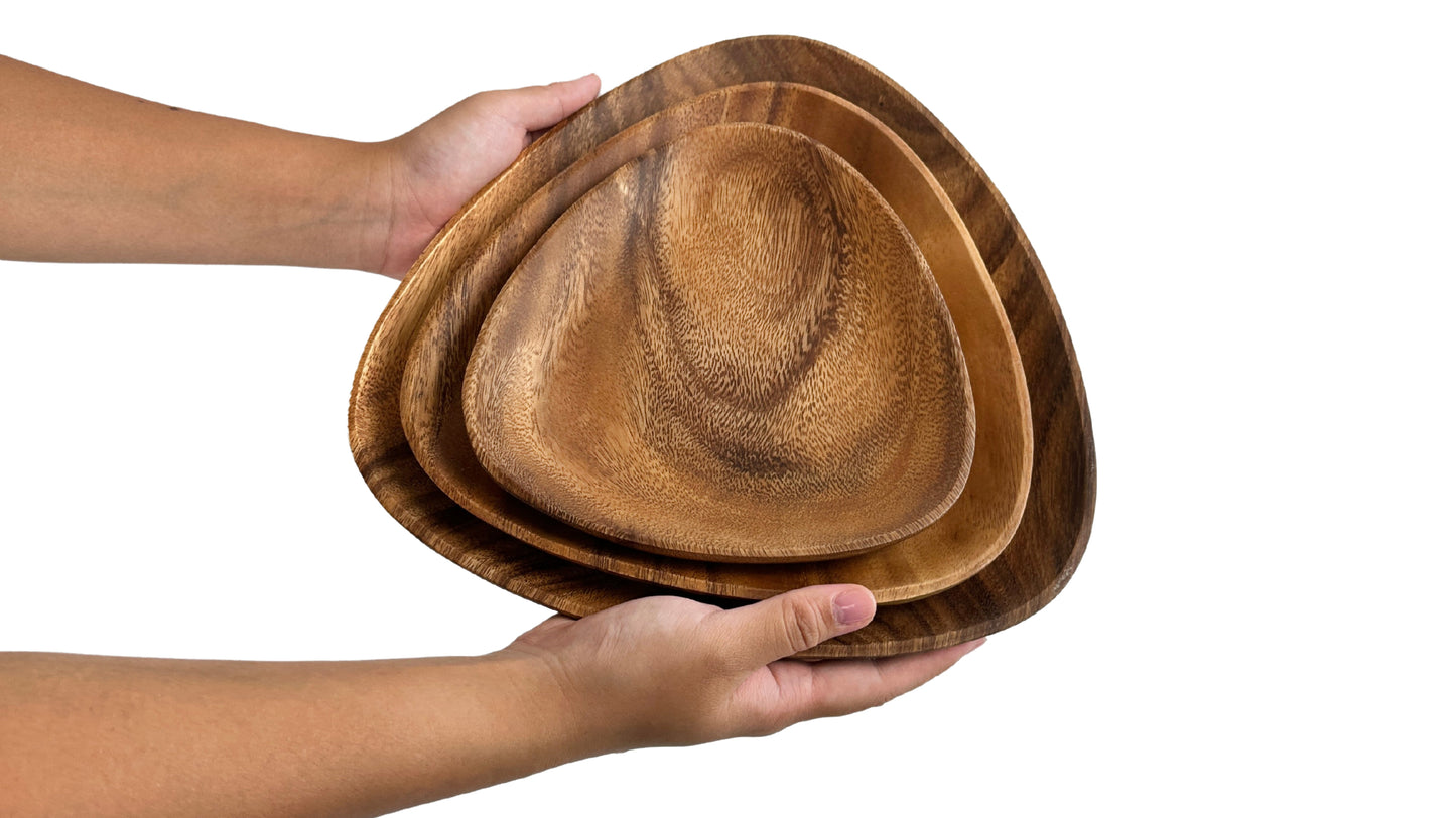 Wooden Triangle Plates Wooden Platter