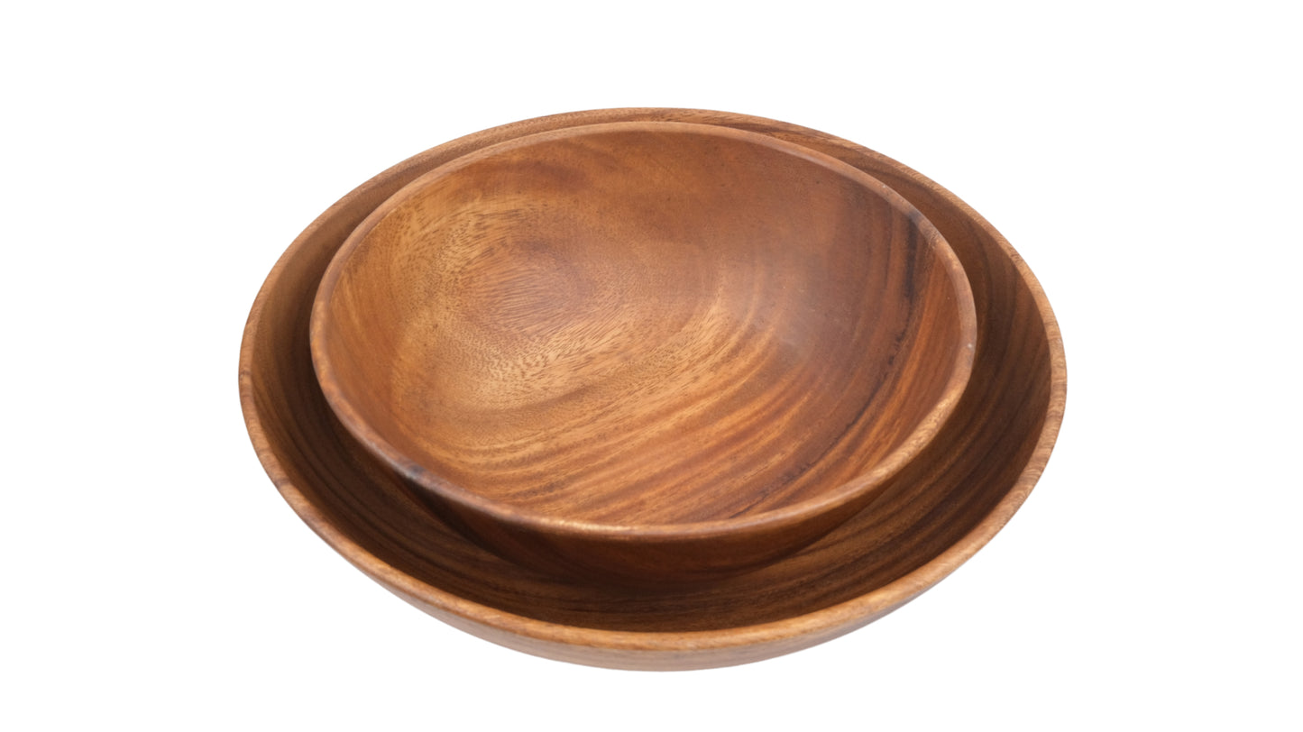 Wooden Wok Bowl Salad Bowl