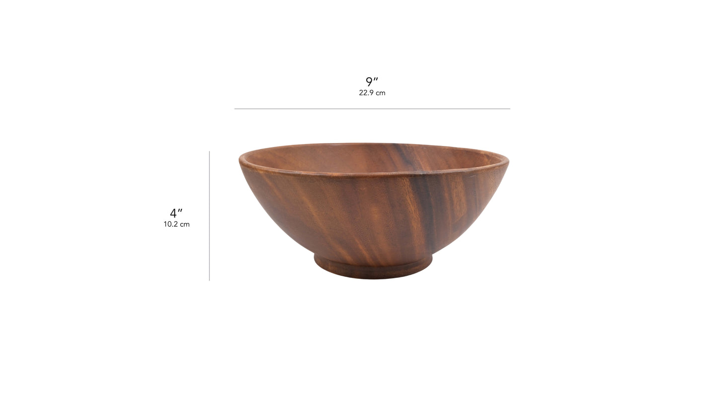 Wooden Wok Bowl Salad Bowl