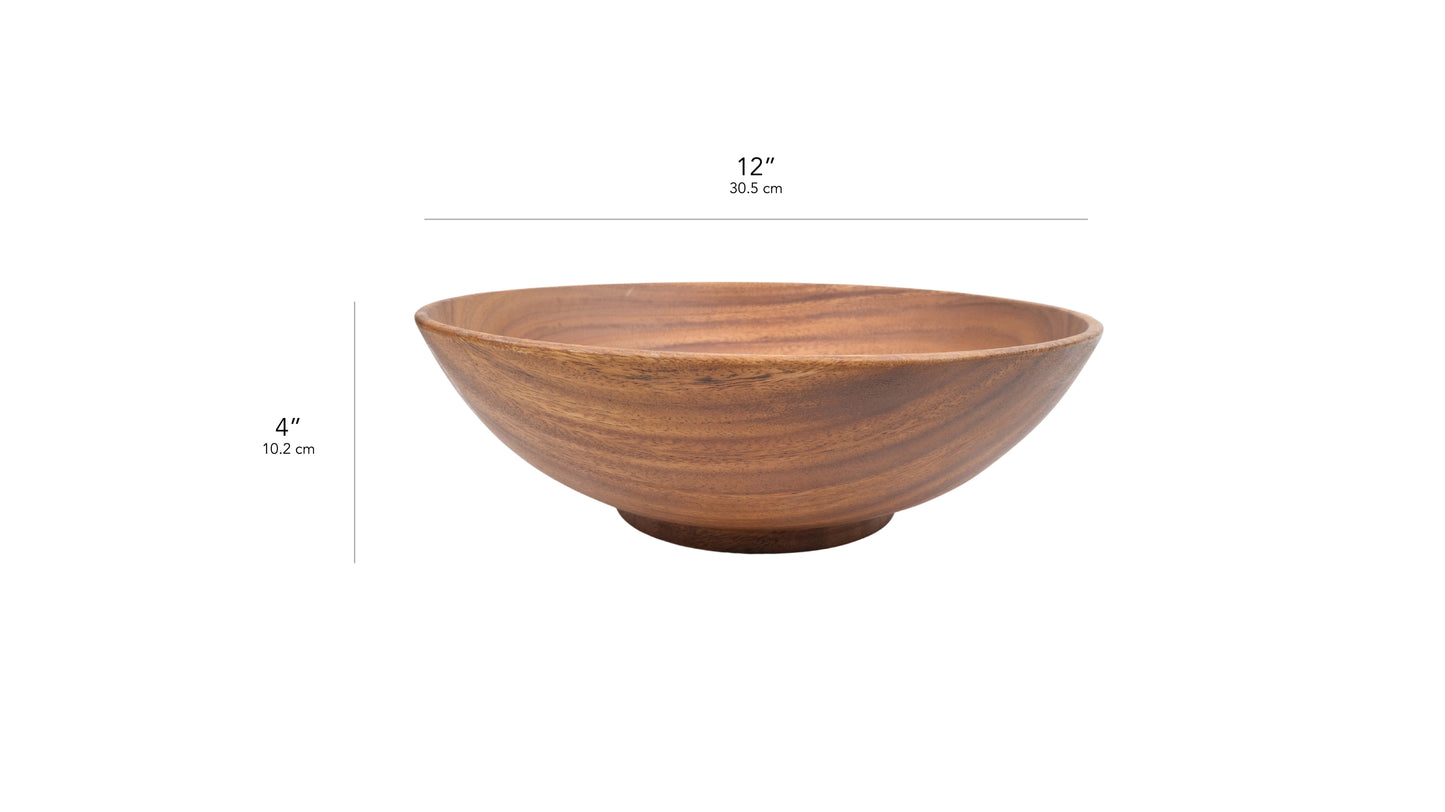 Wooden Wok Bowl Salad Bowl
