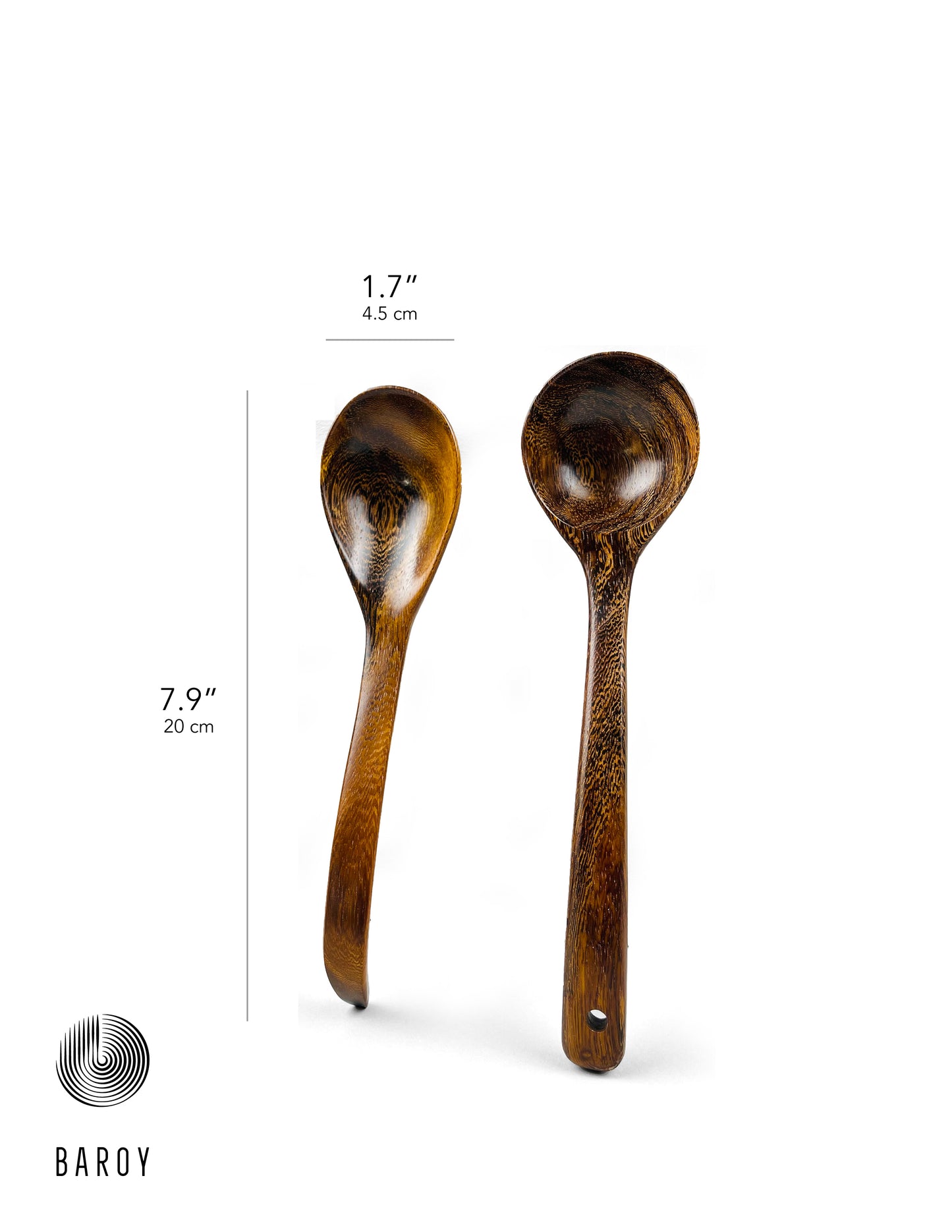 Wood Soup Ladle – Round and Oval with Slanted Handle